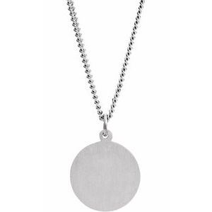 Sterling Silver 15 mm Round Our Lady of Perpetual Help 18" Necklace