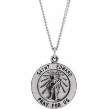 Load image into Gallery viewer, Sterling Silver 18 mm Round St. Edward Medal
