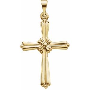 14K Yellow Cross Pendant