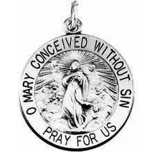 Load image into Gallery viewer, Sterling Silver 18 mm Round Immaculate Conception Medal
