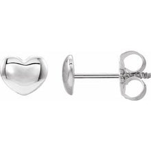 Load image into Gallery viewer, Sterling Silver 5.9x5.4 mm Youth Puffed Heart Earrings
