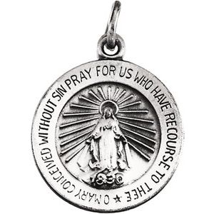 Sterling Silver 12 mm Miraculous Medal