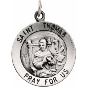Sterling Silver 18 mm Round St. Thomas Medal