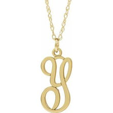 Load image into Gallery viewer, Sterling Silver Script Initial X 16-18&quot; Necklace
