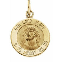 Charger l&#39;image dans la galerie, 14K Yellow 12 mm Round Our Lord Jesus Medal
