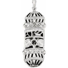 Load image into Gallery viewer, Sterling Silver  37x13 mm Mezuzah Pendant
