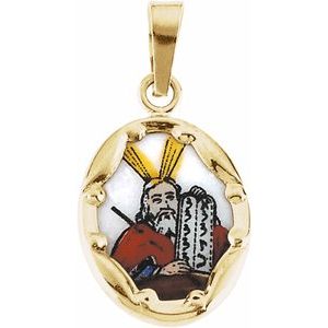 Hand Painted Moses Porcelain Pendant