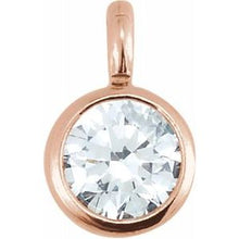 Charger l&#39;image dans la galerie, 14K Rose .03 CT Diamond Micro Bezel Dangle

