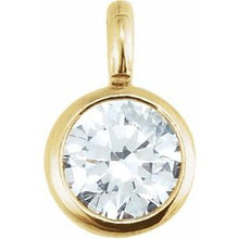 Charger l&#39;image dans la galerie, 14K Yellow .03 CT Diamond Micro Bezel Dangle
