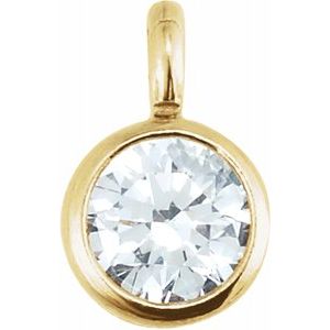 14K Yellow .03 CT Diamond Micro Bezel Dangle