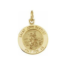 Load image into Gallery viewer, 14K Yellow 12 mm Round St. John the Baptist Medal
