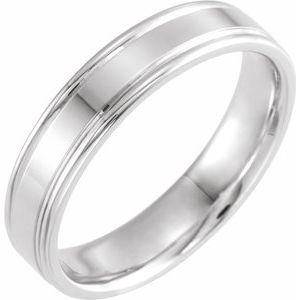 Sterling Silver 5 mm Grooved Band Size 9