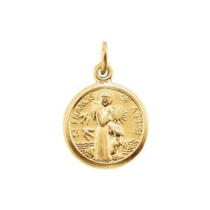 14K Yellow 10.15x12 mm St. Francis of Assisi Medal