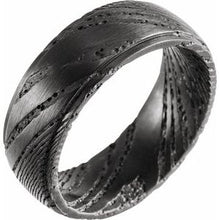 Charger l&#39;image dans la galerie, Damascus Steel Flat Black  Patterned Band Size 9.5
