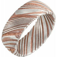 Charger l&#39;image dans la galerie, Damascus Steel 8 mm Flat  Patterned Band Size 9.5
