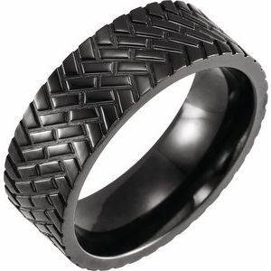Black Titanium 8mm Band Size 9.5