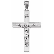 Load image into Gallery viewer, Sterling Silver 53x35 mm Hollow Crucifix Pendant
