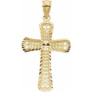 14K Yellow 26.5x18 mm Cross Pendant