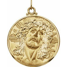 Load image into Gallery viewer, 14K Yellow 33 mm Round Face of Jesus (Ecce Homo) Medal
