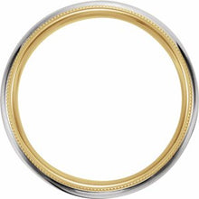 Load image into Gallery viewer, 18K Yellow &amp; Platinum &amp; 18K Yellow 6 mm Grooved Band with Milgrain Size 9
