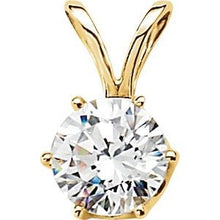 Load image into Gallery viewer, 14K Yellow 5.25 mm Round Cubic Zirconia 6-Prong Solitaire Pendant
