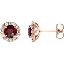 Load image into Gallery viewer, 14K Rose Ruby &amp; 1/3 CTW Diamond Earrings
