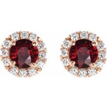 Load image into Gallery viewer, 14K Rose Ruby &amp; 1/3 CTW Diamond Earrings
