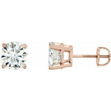 Load image into Gallery viewer, 14K Rose 8 mm Round Forever One‚Ñ¢ Created Moissanite Earrings
