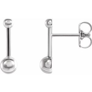 Sterling Silver Bar & Ball Earrings