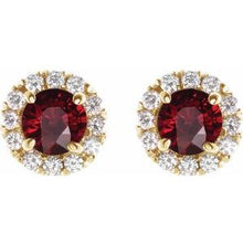 Load image into Gallery viewer, 14K Yellow Ruby &amp; 1/3 CTW Diamond Earrings
