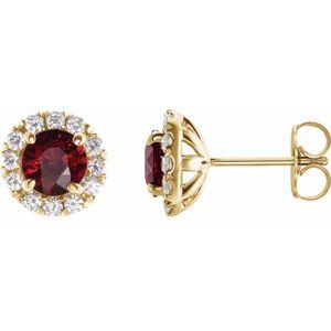 14K Yellow Ruby & 1/3 CTW Diamond Earrings