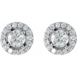 Round Halo-Style Earrings