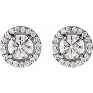 Round Halo-Style Earrings