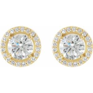 Round Halo-Style Earrings
