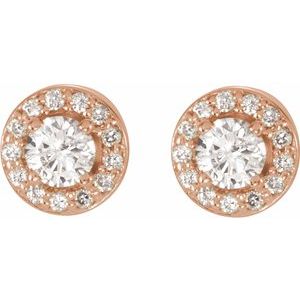 Round Halo-Style Earrings