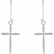 Load image into Gallery viewer, 14K White Cross Earrings
