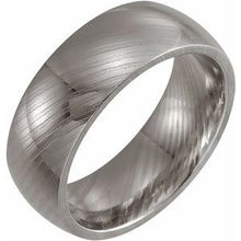 Load image into Gallery viewer, Damascus Steel 8 mm Patterned Band Size 9.5
