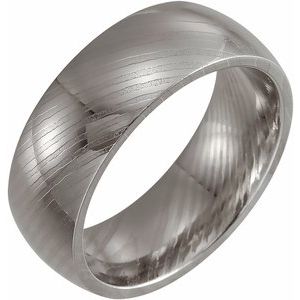 Damascus Steel 8 mm Patterned Band Size 9.5