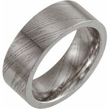 Charger l&#39;image dans la galerie, Damascus Steel 8 mm Patterned Flat Band Size 7
