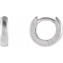 Load image into Gallery viewer, Sterling Silver 9.5x2.25 mm Hinged Hoop Earrings with Bead Blast Finish
