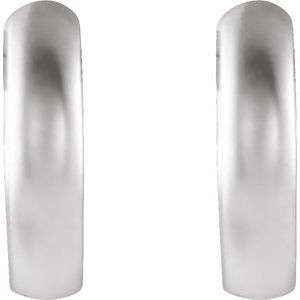 Sterling Silver 9.5x2.25 mm Hinged Hoop Earrings with Bead Blast Finish