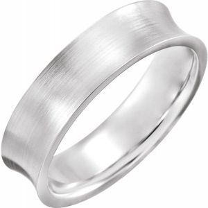 Sterling Silver 6 mm Concave Edge Band with Satin Finish Size [cv