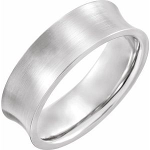 Sterling Silver 7 mm Concave Edge Band with Satin Finish Size [cv