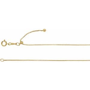 14K Yellow Gold Filled .85 mm Adjustable Box 22