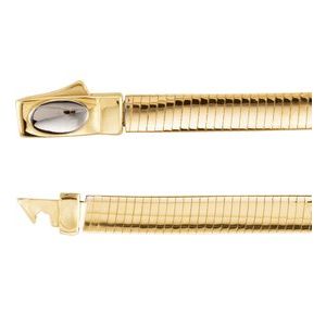 14K Yellow & White 4 mm Two-Tone Reversible Omega 18" Chain