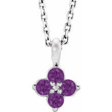 Load image into Gallery viewer, Sterling Silver Youth Imitation Amethyst 16-18&quot; Necklace
