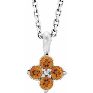 Sterling Silver Youth Citrine 16-18