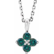 Charger l&#39;image dans la galerie, Sterling Silver Youth Imitation Alexandrite 16-18&quot; Necklace
