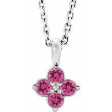 Charger l&#39;image dans la galerie, Sterling Silver Youth Imitation Pink Tourmaline 16-18&quot; Necklace
