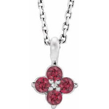 Charger l&#39;image dans la galerie, Sterling Silver Youth Imitation Ruby 16-18&quot; Necklace
